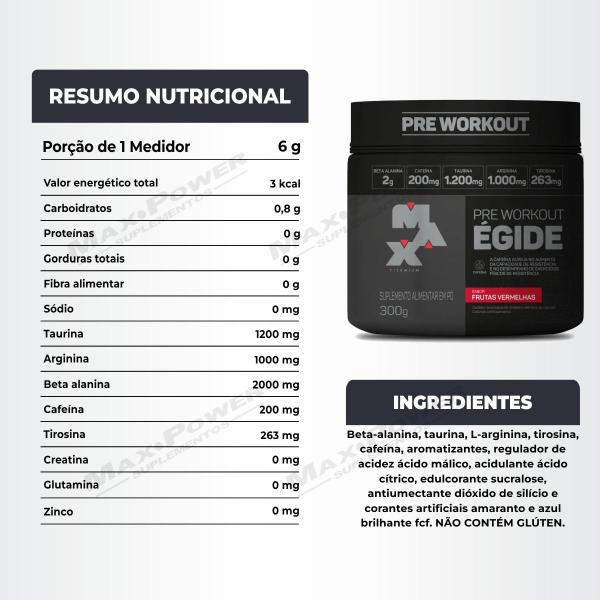 Imagem de Égide Pré Treino Workout 300g Max Titanium