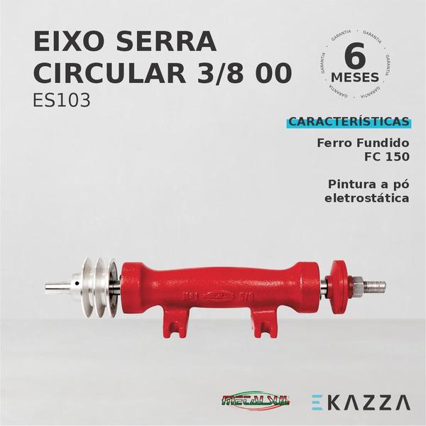 Imagem de Eixo para Serra Circular 3/8 nº00 ES103 - Metalsul