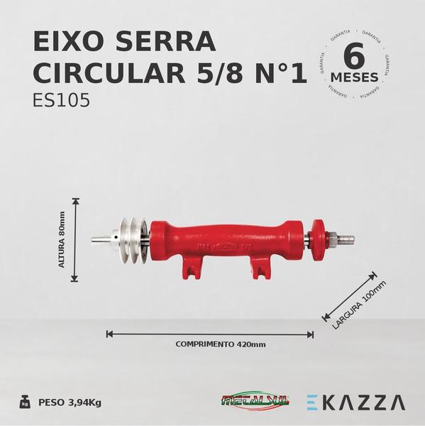 Imagem de Eixo para Serra Circular 5/8 nº1 ES105 - Metalsul