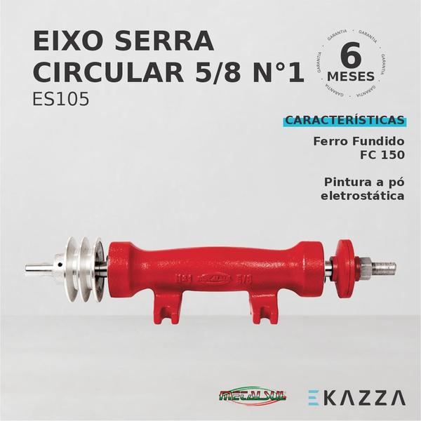 Imagem de Eixo para Serra Circular 5/8 nº1 ES105 - Metalsul