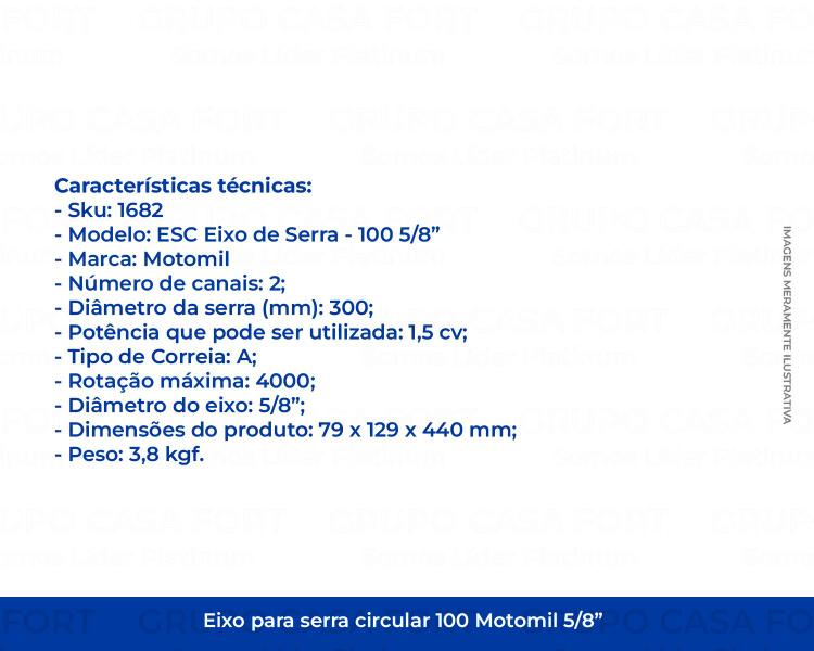 Imagem de Eixo Para Serra Circular N1 5/8 Esc-100 Motomil