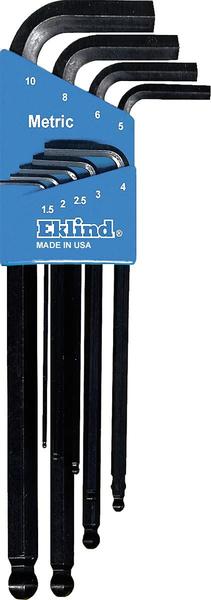 Imagem de EKLIND 13609 Ball-Hex-L Key allen wrench - 9pc set Metric MM tamanhos 1.5-10 Série longa