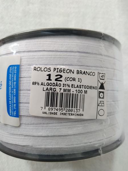 Imagem de Elastico branco n12 rolo 100 metros s.j