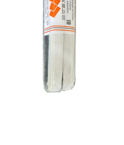 Imagem de Elástico chato N18- de 1cm branco Kit 10 rolos de 10 metros