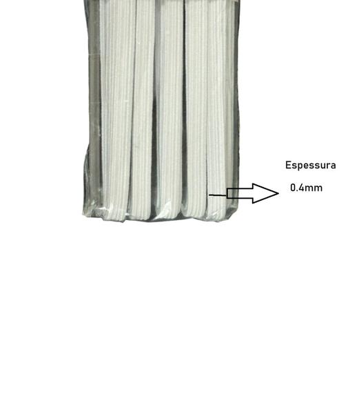Imagem de Elástico Chato N8 Branco 4mm- Kit 10 rolos de 10 metros