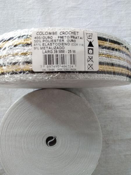 Imagem de Elastico colombe crochet ref 400/ouro rolo 25mt