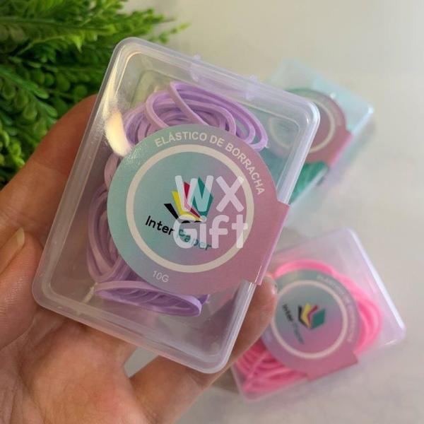 Elástico Colorido Tons Pastéis 10G com Estojo Unidade - Interponte / WX Gift Imagem de Elástico Colorido Tons Pastéis 10G com Estojo Unidade - Interponte / WX Gift