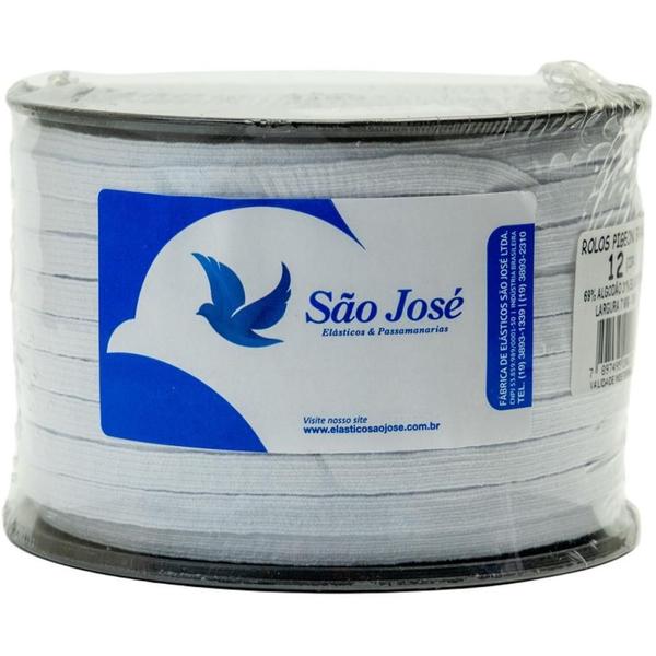 Imagem de Elastico Costura Algodao Chato 7MMX100M Branco