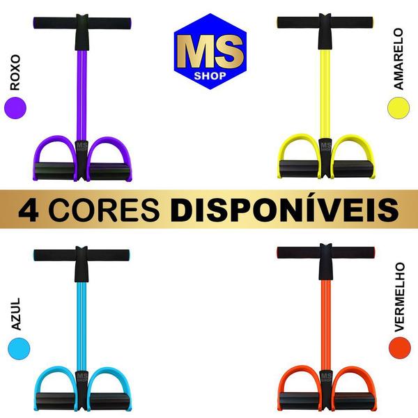 Imagem de Elástico de Tensão P/ Exercícios C/ Apoio P/ Os Pés- Amarelo