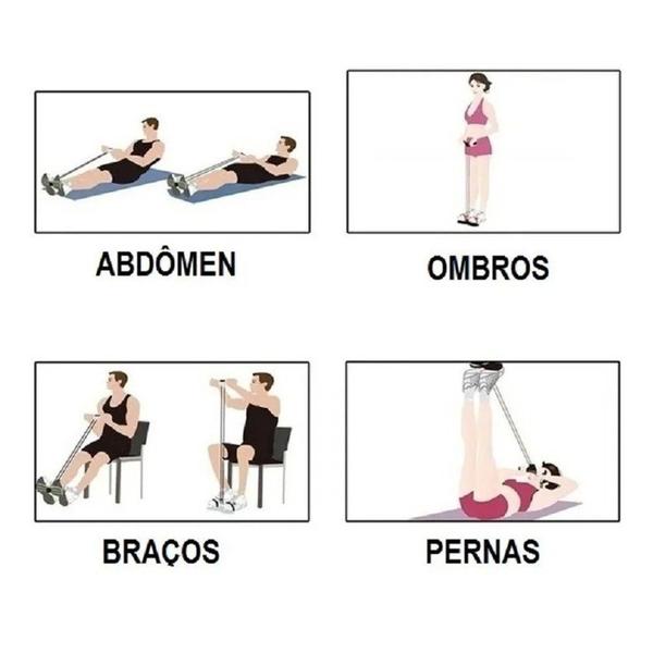Elastico Extensor Academia Casa exercicio 4 tubos Faixa de Resistencia abdominal Tonificação - Braslu Imagem de Elastico Extensor Academia Casa exercicio 4 tubos Faixa de Resistencia abdominal Tonificação