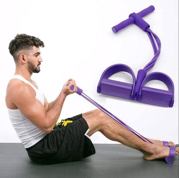 Imagem de Elastico Extensor Academia Em Casa Abdominal Pilates Roxo