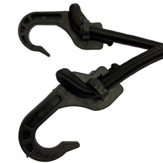 Imagem de Elástico Extensor Estique Grosso Preto 4,0mt p/ Moto e Bike Com Ganchos de Plástico - 10 unidades