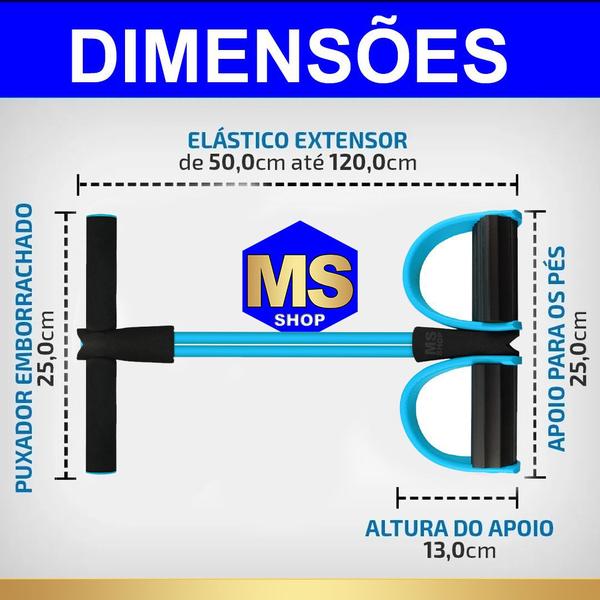 Imagem de Elástico Extensor Exercícios Treino Em Casa Com Apoio De Pés