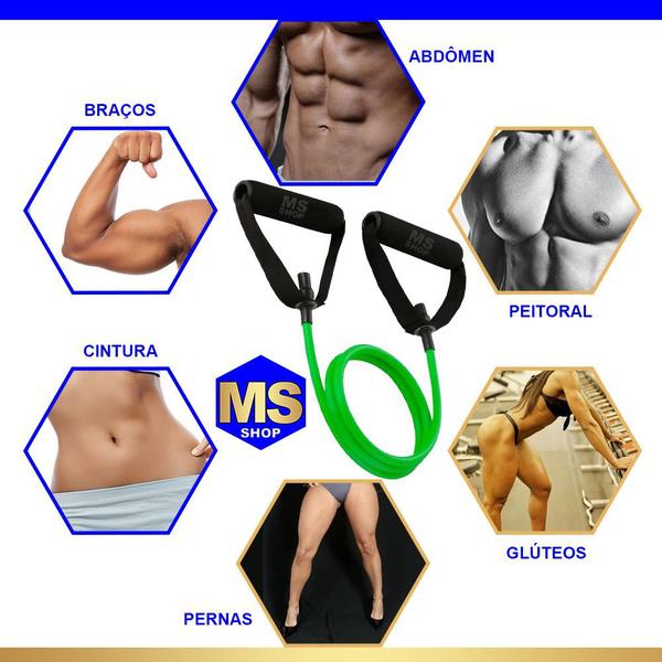 Imagem de Elástico Extensor Tensão Multifuncional de Exercício - Preto