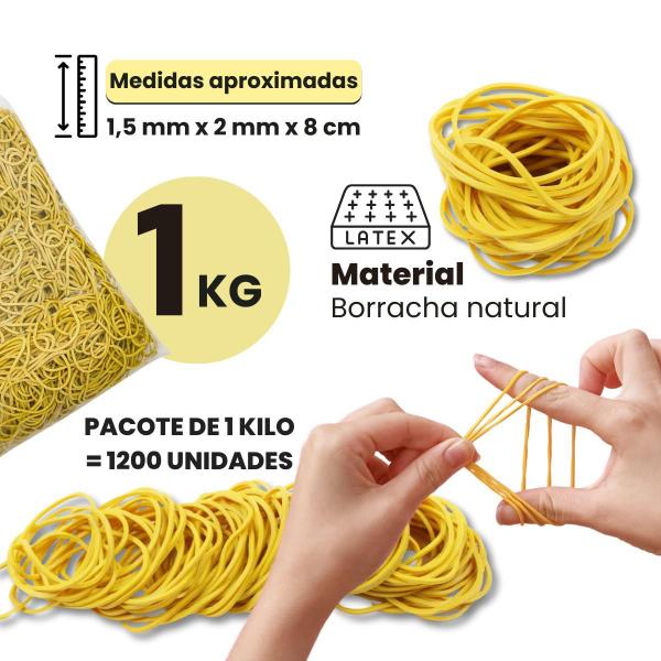 Imagem de Elástico Látex Borracha 3 Kg P/ Dinheiro N18 3600 Unids 