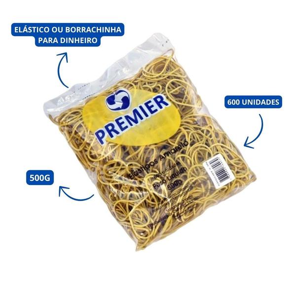 Imagem de Elástico Ou Borrachinha Para Dinheiro 600 Unidades Pacote Com 500g - Premier