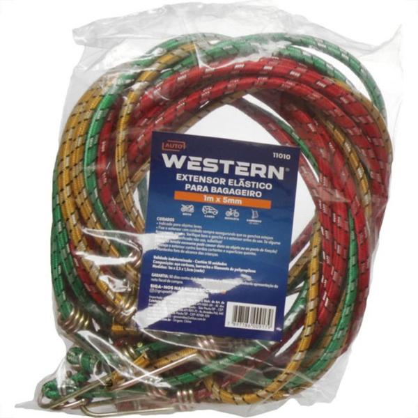 Imagem de Elastico Para Bagageiro Western 1,00M Garra Metal 11010 - Kit C/10