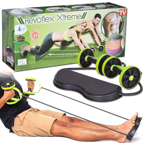 Imagem de Elástico Para Exercício Musculação Revoflex Xtreme Para Abdominal Rolo Com Roda