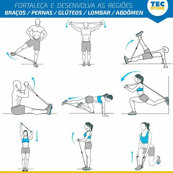 Imagem de Elastico Para Malhar Extensor Academia Treino Pilates Fit