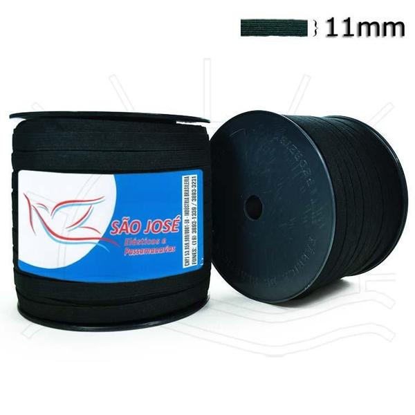 Elástico Pigeon Preto São José nº 18 (11,0mm) - 100 metros - Elásticos São José Imagem de Elástico Pigeon Preto São José nº 18 (11,0mm) - 100 metros