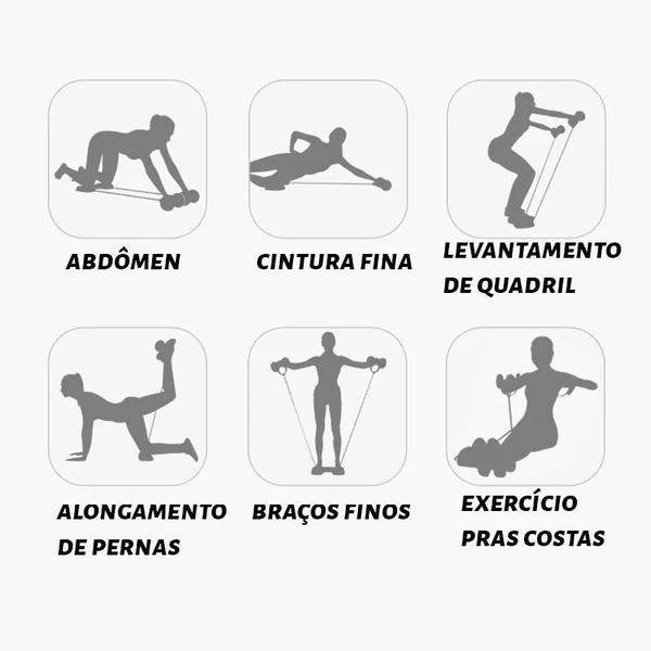 Imagem de Elastico Roda Aparelho Exercicio Abdominal Revoflex Xtreme para Treino dos músculos abdominais, costas, braços, ombros