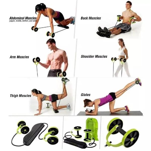 Imagem de Elastico Roda Exercicio Aparelho Abdominal Revoflex Xtreme