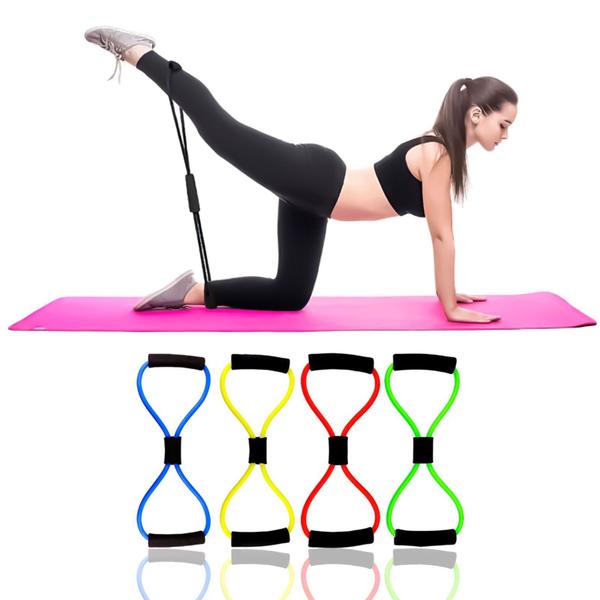 Imagem de Elástico Tensão Multifuncional Exercícios CrossTube Formato Oito Bíceps Tríceps Glúteos Fisioterapia Pilates