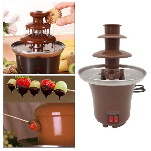 Imagem de Electirc chocolate derretimento com fonte elétrica de aquecimento fondue 3 camada hotpot cascada chocolate