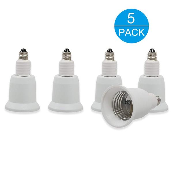 Imagem de Electop E11 para E26 E27 Socket Adapter Converter, Mini Candelabra E11 Base Converter para Médio E26/E27 Base de Parafuso Padrão (5 Pack)