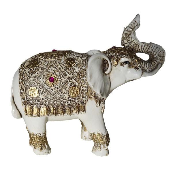 Imagem de Elefante Branco Decorativo 21Cm 14001