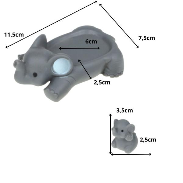 Imagem de Elefante de Borracha para Banho com 3 Filhotes Macios infantil