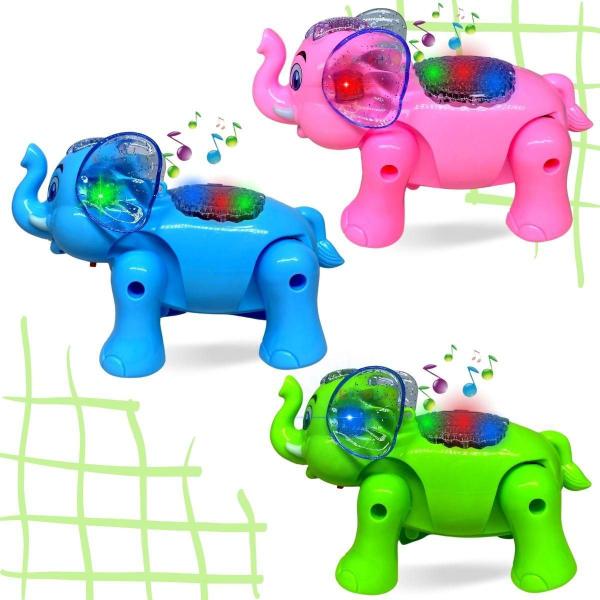 Imagem de Elefante De Brinquedo Com Som E Luz Anda - Rosa