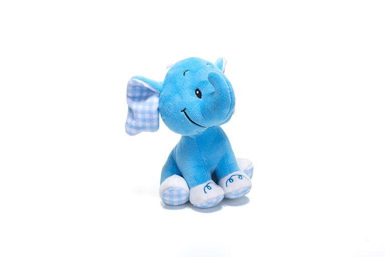 Imagem de Elefante de Pelúcia com Chocoalho Azul Unik Baby