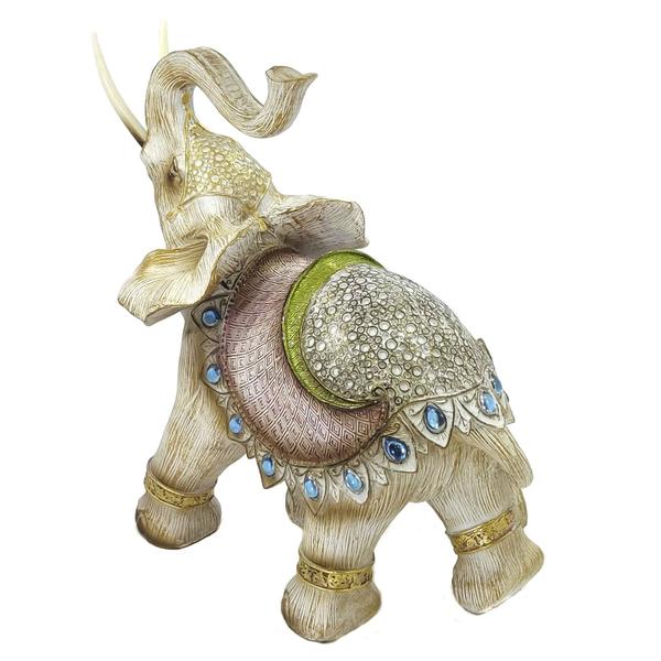 Imagem de Elefante Decorativo Em Resina GRANDE 32 cm Estatueta Indiano Sabedoria Sorte ElefanteGG01