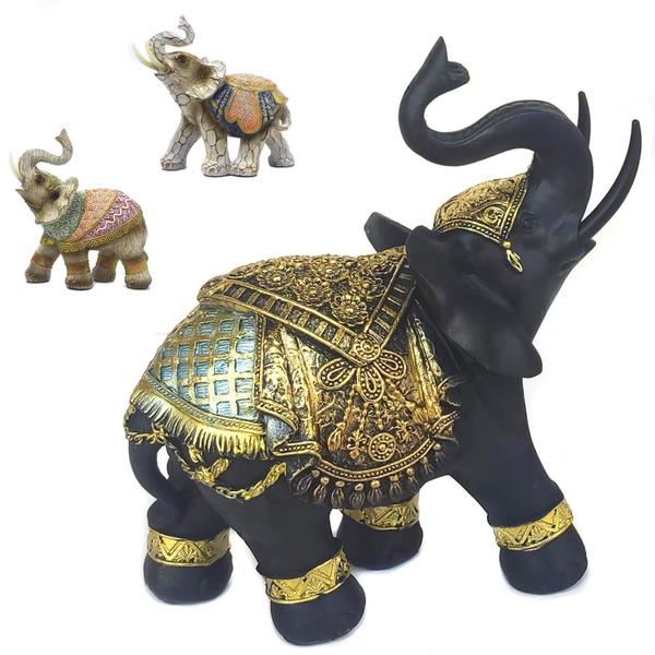 Imagem de Elefante Decorativo Em Resina Indiano Sabedoria Sorte 300