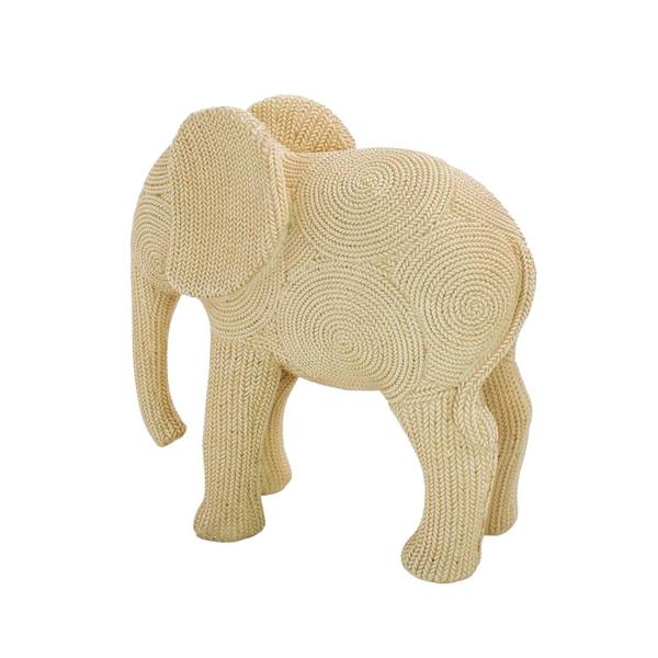 Imagem de Elefante Decorativo Para Escritórios Delicado Com Arabescos Bege Pequeno