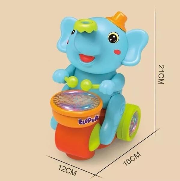 Imagem de Elefante Equilibrista Brinquedo Infantil Som Anda Cor Colorido