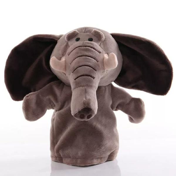 Imagem de Elefante Fantoche Boneco Pelúcia De Mão Teatro Animais 25cm