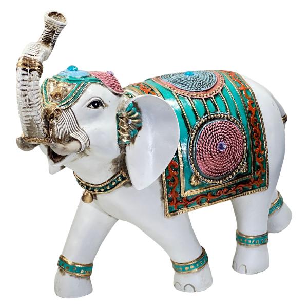 Imagem de Elefante Indiano Extra Decoração Sorte Riqueza Resina 36cm