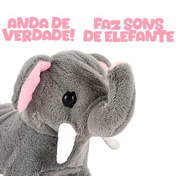 Imagem de Elefante Pelucia Fifi Trombinha Com Mecanismo Anda Com Som Caa Toys