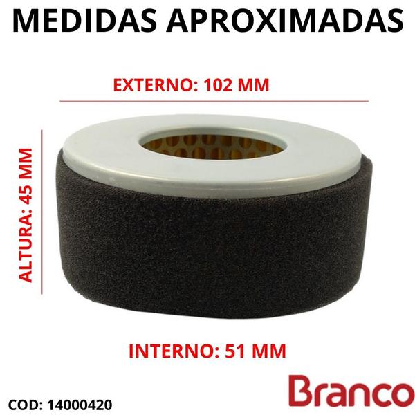 Imagem de Elemento Filtro De Ar Motor Diesel 5HP/7HP Original Branco Buffalo Toyama Motomil Universal