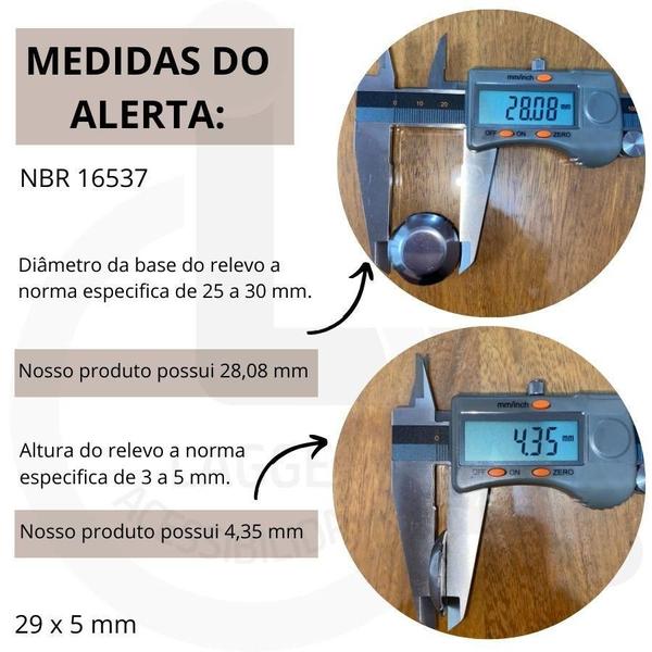 Elemento tátil inox alerta parafusado liso - LAGGE ACESSIBILIDADE Imagem de Elemento tátil inox alerta parafusado liso