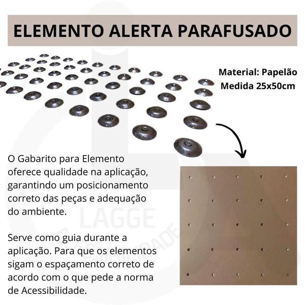 Elemento tátil inox alerta parafusado liso - LAGGE ACESSIBILIDADE Imagem de Elemento tátil inox alerta parafusado liso