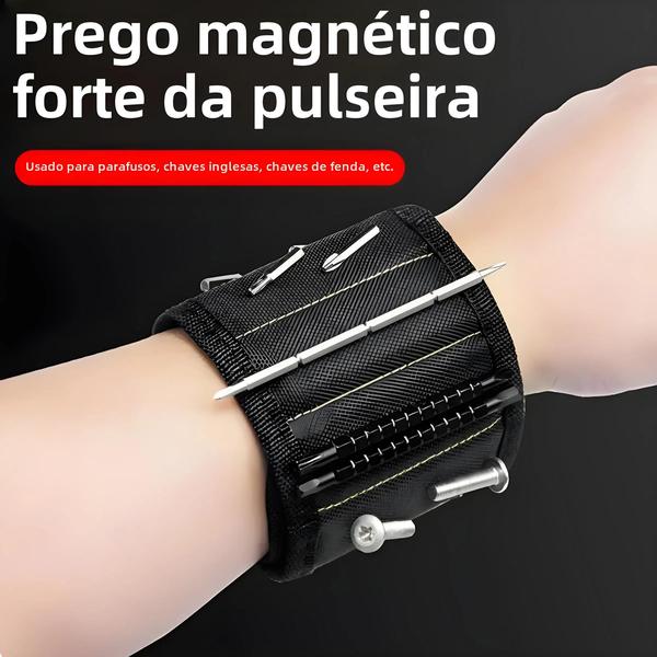 Imagem de Eletricista Multifuncional Magnético Pulseira De Pulso Parafuso Saco Armazenamento Oxford Pano