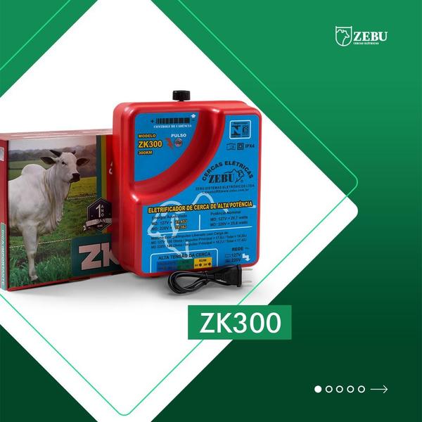 Imagem de Eletrificador de Cerca Elétrica Rural Super Potente Zebu Zk300 220v