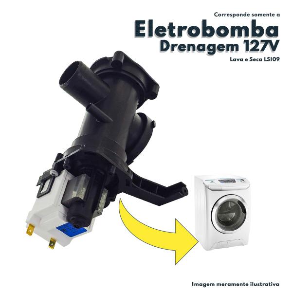 Imagem de Eletrobomba De Drenagem 127V Para Lava E Seca Electrolux Original LSI09 36189s1910 A10029001