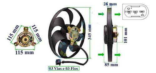 Eletroventilador A3 Fox Crossfox Golf Polo New Beetle 7 Pas