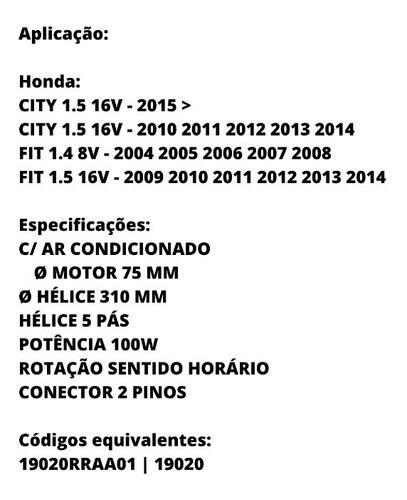 Imagem de Eletroventilador do radiador honda city fit 1.5 1.4 2004 a 2014