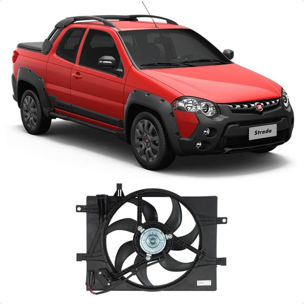 Imagem de Eletroventilador Fiat Palio Strada Siena 2007 Ate 2013 Com ar Com Defletor Magneti Marelli