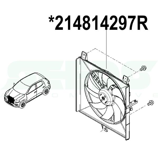 Imagem de Eletroventilador Renault Kwid 1.0 12v 2017 A 2022 214814297R